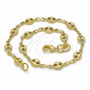 Oro Laminado Basic Bracelet, Gold Filled Style Puff Mariner Design, Polished, Golden Finish, 04.09.0185.07 (03 MM Thickness, 7 Inches Length)