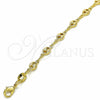 Oro Laminado Basic Bracelet, Gold Filled Style Puff Mariner Design, Polished, Golden Finish, 04.09.0185.06 (03 MM Thickness, 6 Inches Length)