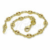 Oro Laminado Basic Bracelet, Gold Filled Style Puff Mariner Design, Polished, Golden Finish, 04.09.0185.06 (03 MM Thickness, 6 Inches Length)