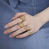 Oro Laminado Elegant Ring, Gold Filled Style San Benito Design, Polished, Tricolor, 01.253.0021.07 (Size 7)