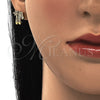 Oro Laminado Stud Earring, Gold Filled Style Star Design, with White Cubic Zirconia, Polished, Golden Finish, 02.344.0029