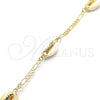 Oro Laminado Fancy Anklet, Gold Filled Style Shell Design, Polished, Golden Finish, 03.63.2083.10 (04 MM Thickness, 10 Inches Length)