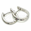 Sterling Silver Huggie Hoop, with Multicolor Cubic Zirconia, Polished, Rhodium Finish, 02.332.0056.15