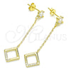 Sterling Silver Long Earring, with White Cubic Zirconia, Polished, Golden Finish, 02.366.0003.1