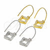 Sterling Silver Dangle Earring, with White Cubic Zirconia, Polished, Rhodium Finish, 02.366.0007