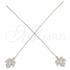 Sterling Silver Threader Earring, Leaf Design, Polished, Rhodium Finish, 02.366.0008