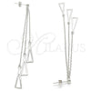 Sterling Silver Long Earring, Polished, Rhodium Finish, 02.366.0012