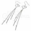 Sterling Silver Long Earring, Heart Design, Polished, Rhodium Finish, 02.285.0100