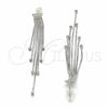 Sterling Silver Long Earring, Polished, Rhodium Finish, 02.285.0101