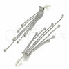 Sterling Silver Long Earring, Polished, Rhodium Finish, 02.285.0101