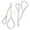Sterling Silver Long Earring, Teardrop Design, Polished, Rhodium Finish, 02.285.0102