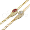 Oro Laminado Fancy Bracelet, Gold Filled Style with White Crystal, Polished, Golden Finish, 03.351.0057.07 (05 MM Thickness, 7 Inches Length)