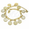 Oro Laminado Charm Bracelet, Gold Filled Style Polished, Golden Finish, 03.351.0069.08 (04 MM Thickness, 8 Inches Length)