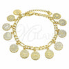 Oro Laminado Charm Bracelet, Gold Filled Style Polished, Golden Finish, 03.351.0069.08 (04 MM Thickness, 8 Inches Length)