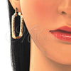 Oro Laminado Small Hoop, Gold Filled Style Hollow Design, Diamond Cutting Finish, Golden Finish, 02.170.0292.25