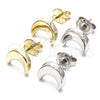 Sterling Silver Stud Earring, Moon Design, Polished, Rhodium Finish, 02.369.0026