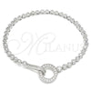 Sterling Silver Fancy Bracelet, with White Cubic Zirconia, Polished, Rhodium Finish, 03.286.0002.08 (04 MM Thickness, 8 Inches Length)