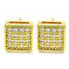 Oro Laminado Stud Earring, Gold Filled Style with White Cubic Zirconia, Polished, Golden Finish, 02.342.0028