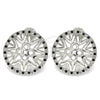 Rhodium Plated Stud Earring, with Black and White Micro Pave, Polished, Rhodium Finish, 02.233.0018.4