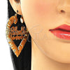 Oro Laminado Extra Large Hoop, Gold Filled Style Nameplate and Bamboo Design, Polished, Golden Finish, 02.60.0153.65