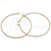 Oro Laminado Extra Large Hoop, Gold Filled Style Polished, Tricolor, 02.170.0296.70