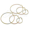 Oro Laminado Extra Large Hoop, Gold Filled Style Polished, Tricolor, 02.170.0296.70