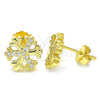 Sterling Silver Stud Earring, with White Cubic Zirconia, Polished, Golden Finish, 02.336.0126.2