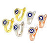Sterling Silver Huggie Hoop, Evil Eye Design, with White Micro Pave, Blue Enamel Finish, Rose Gold Finish, 02.336.0136.1.12