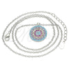 Sterling Silver Pendant Necklace, with Multicolor Cubic Zirconia, Polished, Rhodium Finish, 04.336.0217.16 (02 MM Thickness, 16 Inches Length)