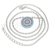 Sterling Silver Pendant Necklace, with Multicolor Cubic Zirconia, Polished, Rhodium Finish, 04.336.0220.16 (02 MM Thickness, 16 Inches Length)