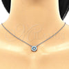 Sterling Silver Pendant Necklace, with Multicolor Micro Pave, Polished, Rhodium Finish, 04.336.0221.16 (01 MM Thickness, 16 Inches Length)