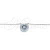 Sterling Silver Pendant Necklace, with Multicolor Micro Pave, Polished, Rhodium Finish, 04.336.0221.16 (01 MM Thickness, 16 Inches Length)