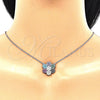 Sterling Silver Pendant Necklace, with Multicolor Cubic Zirconia, Polished, Rhodium Finish, 04.336.0223.16 (02 MM Thickness, 16 Inches Length)