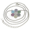 Sterling Silver Pendant Necklace, with Multicolor Cubic Zirconia, Polished, Rhodium Finish, 04.336.0223.16 (02 MM Thickness, 16 Inches Length)