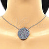 Sterling Silver Pendant Necklace, with Multicolor Micro Pave, Polished, Rhodium Finish, 04.336.0224.16 (01 MM Thickness, 16 Inches Length)