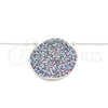 Sterling Silver Pendant Necklace, with Multicolor Micro Pave, Polished, Rhodium Finish, 04.336.0224.16 (01 MM Thickness, 16 Inches Length)