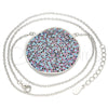 Sterling Silver Pendant Necklace, with Multicolor Micro Pave, Polished, Rhodium Finish, 04.336.0224.16 (01 MM Thickness, 16 Inches Length)