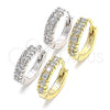 Sterling Silver Huggie Hoop, with White Cubic Zirconia, Polished, Rhodium Finish, 02.332.0063.15