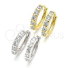 Sterling Silver Huggie Hoop, with White Cubic Zirconia, Polished, Rhodium Finish, 02.332.0068.15