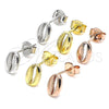Sterling Silver Stud Earring, Polished, Rose Gold Finish, 02.332.0080.1
