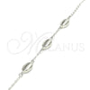 Sterling Silver Fancy Bracelet, Polished, Rhodium Finish, 03.332.0001.07 (01 MM Thickness, 7 Inches Length)