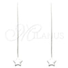 Sterling Silver Threader Earring, Star Design, Polished, Rhodium Finish, 02.332.0081