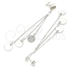 Sterling Silver Long Earring, Polished, Rhodium Finish, 02.186.0196