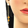 Sterling Silver Long Earring, Polished, Golden Finish, 02.186.0196.1