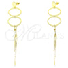 Sterling Silver Long Earring, Polished, Golden Finish, 02.186.0201.1