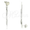 Sterling Silver Long Earring, Polished, Rhodium Finish, 02.186.0205