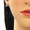 Sterling Silver Stud Earring, Infinite Design, with White Cubic Zirconia, Polished, Rose Gold Finish, 02.369.0035.1