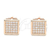 Sterling Silver Stud Earring, with White Micro Pave, Polished, Rose Gold Finish, 02.369.0016.1