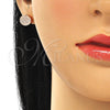 Sterling Silver Stud Earring, with White Cubic Zirconia, Polished, Rose Gold Finish, 02.369.0018.1