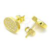 Sterling Silver Stud Earring, with White Cubic Zirconia, Polished, Golden Finish, 02.369.0018.2